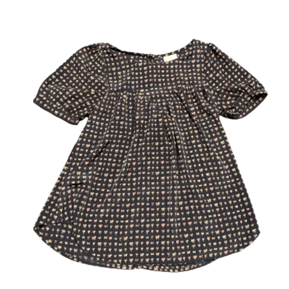 Lola | Soft & Beautiful Navy Blue Bow Print Top / Blouse
